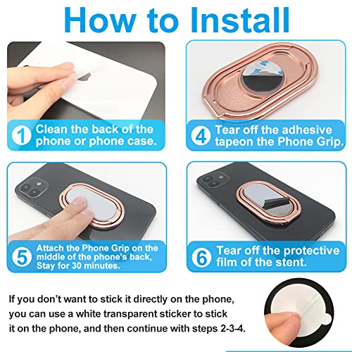 Cell Phone Ring Holder Finger Kickstand, CLZWiiN Foldable 360° Rotation Cellphone Stand for Desk, Office Desktop, Magnetic Car Mount, Metal Multi-Angle for Phone Back Grip (Rose Gold) - color: Rose Gold