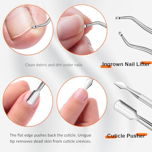 Nail Clippers Set, CLPPNA Angled Head Long Handled Toenail Clippers for Thick Toenails, Sharp Heavy Duty Ingrown Toenail Clippers with Wide Jaw, Podiatrist Nail Clippers for Seniors and Men - style: Black Slanted & Angled Head
