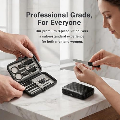 8-Pc Manicure Set,Stocking Stuffers for Men,Teen Boy,Gift Ideal for Husband | Nail Care Tools Support Fingernail, Toenail,Cuticle Grooming,Christmas Surprise for Boyfriend or Dad