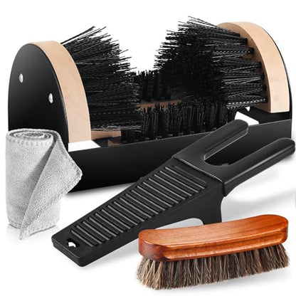 4Pcs Outdoor Heavy Duty Boot Scraper Brush Scrubber Boot Jack Shoe Cleaner Shine Brush with Cleaning Cloth(Style C)
