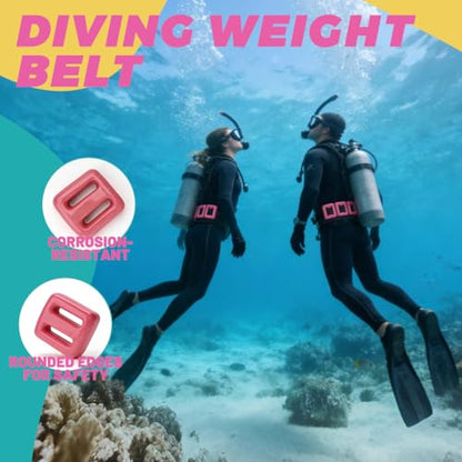 4 Pcs Scuba Weight Belt Set,Diving Weight Belt Coated Dive Weights with Nylon Belt - color: Pink, size: 1.1 lb