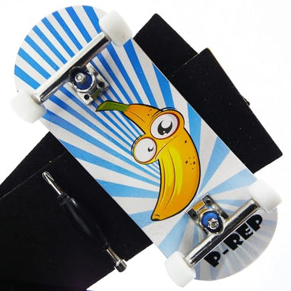P-REP V2 Pro Performance Complete Wooden Fingerboard kit with Urethane Wheels and Bushings 34mm - Banana - color: Banana