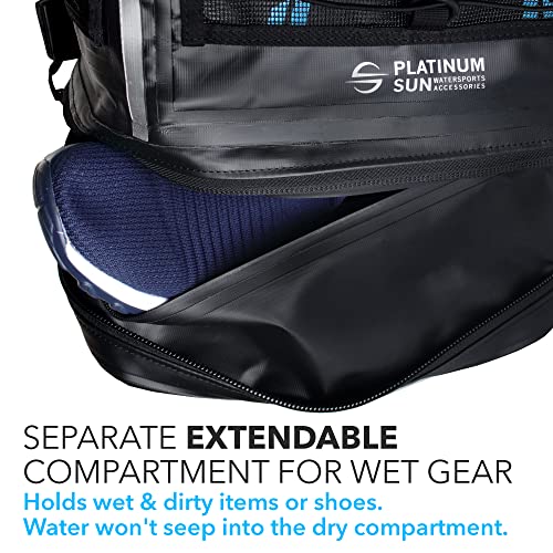 Platinum Sun Dry Bag Backpack Waterproof 40L Heavy Duty Roll-Top beach bag with Compartment for Dirty Stuff for Travel, Hiking, Boating