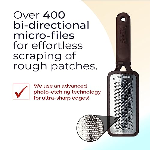 Microplane Colossal Foot File Scraper - The Original Stainless Steel Foot Rasp, Dead Skin/Callus Remover for Feet, Gentle Foot Scrubber, Pedicure Tools for Salon-Quality Foot Care, Brown - style: Brown