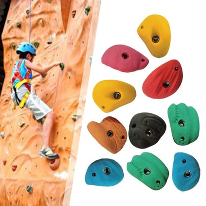 10 Pieces Rock Climbing Wall Holds Indoor Outdoor Climbing Grips Resin Material Easy Installation Textured Surface Suitable for Playground Home, withoutBackNailScrew