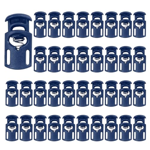 PATIKIL Nylon Spring Cord Locks, Elastic Toggle Stop Slider Clamp Adjuster Fastener for Drawstring Shoelaces Paracord - color: Sapphire