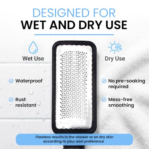Colossal Foot rasp Foot File and Callus Remover. Best Foot Care Pedicure Metal Surface Tool to Remove Hard Skin. Can be Used on Both Wet and Dry feet, High Grade Stainless Steel File