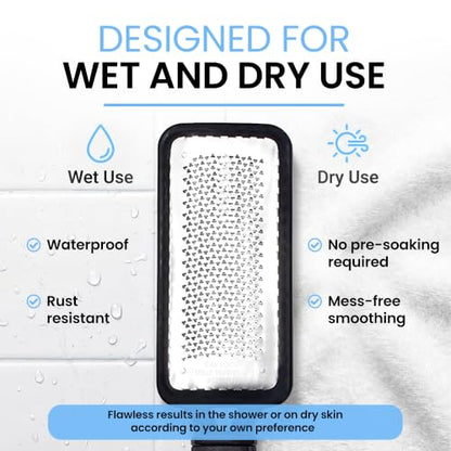 Colossal Foot rasp Foot File and Callus Remover. Best Foot Care Pedicure Metal Surface Tool to Remove Hard Skin. Can be Used on Both Wet and Dry feet, High Grade Stainless Steel File