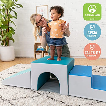 ECR4Kids SoftZone Single Tunnel Climber, Toddler Playset, Contemporary, 3-Piece - color: Contemporary