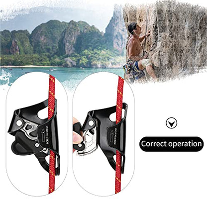 WILDKEN Rock Climbing Chest Ascender Climbing Mountaineering Tree Arborist | Rappelling Gear Climbing Equipment Rope Clamp for 10-13MM Rope - color: Black