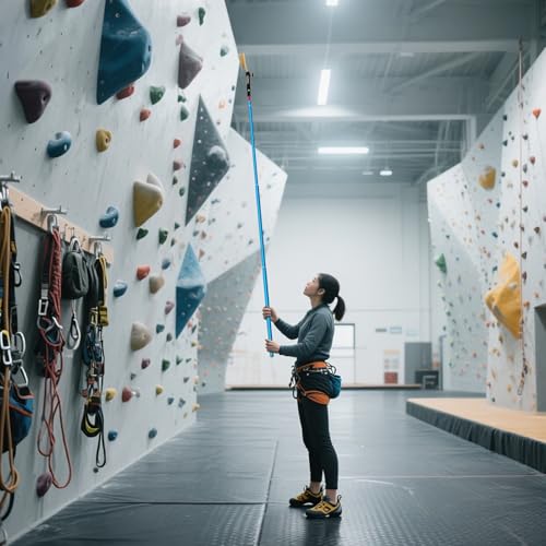 Stick Clip Rock Climbing Brush with Extendable Pole| Angle Adjustable Bouldering Chalk Brush Climbing Sticks