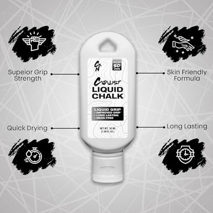 Liquid Chalk for Weightlifting – Gym & Climbing Chalk, Quick Dry Grip Enhancer, Mess-Free & Sweat-Resistant, Long Lasting Chalk for Gymnastics, Crossfit, Pole Fitness & Lifting