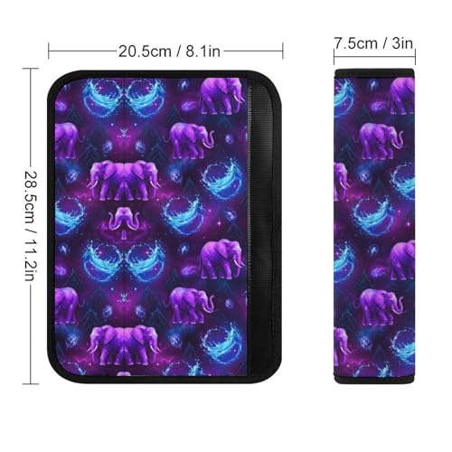 Universal Fit Elephant Purple Print Seat Belt Shoulder Pad for Adult Use, Most Cars, 1 Pair Harness Pads Strap Anti-Slip Pad - color: Pattern 1187