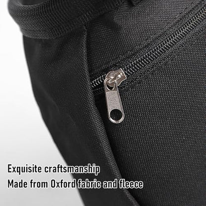 Dpofirs Adjustable Drawstring Chalk Bag for Climbing | Black Oxford Cloth Fleece Lined Pouch for Bouldering, Weightlifting, and Gym Storage