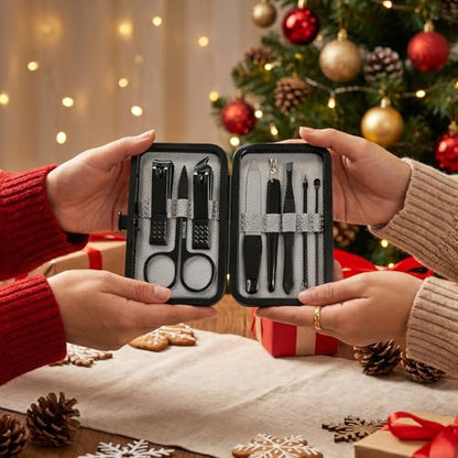 8-Pc Manicure Set,Stocking Stuffers for Men,Teen Boy,Gift Ideal for Husband | Nail Care Tools Support Fingernail, Toenail,Cuticle Grooming,Christmas Surprise for Boyfriend or Dad