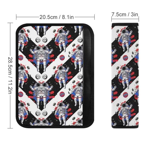 Universal Soft and Comfortable Seat Belt Shoulder Pad for Adult Use, Most Cars, 1 Pair Astronaut Space Astronaut Harness Pads Strap Anti-Slip Pad - color: Pattern 682