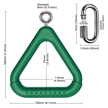 Dolibest Monkey Bars Swing Trapeze Bar Kids Monkey Bars Playground Trapeze Bar Swingset Rings Swing Sets for Backyard with Monkey Bars Ninja Course for Kids Outside Playset with Monkey Bars (2Pcs) - color: Green-2 Pack