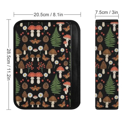 Universal Fit Seat Belt Shoulder Pad for Kids, Car Seats Pushchair Strollers High Chair Pushchair, 1 Pair Mashroom Print Flower Automotive Seat Belt Protector - color: Pattern 927