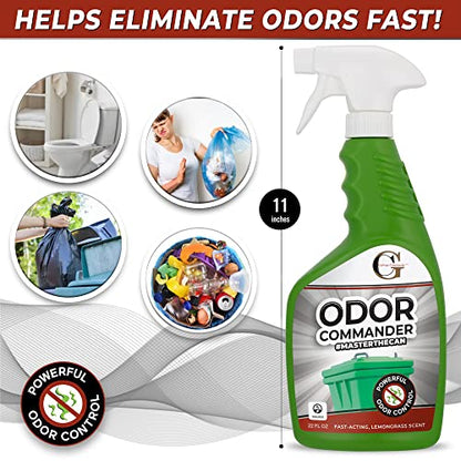 Garbage Commander Odor Commander, Odor Control Spray Bottle, 22 Ounce, Lemongrass Scent -Proudly Made in Canada
