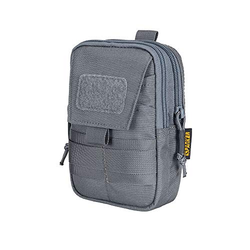 EXCELLENT ELITE SPANKER Tactical Molle EDC Pouch with Cellphone Pouch | Molle admin pouch,molle utility pouch,tool pouch,Organizer Nylon Belt Waist Bag - color: Grey