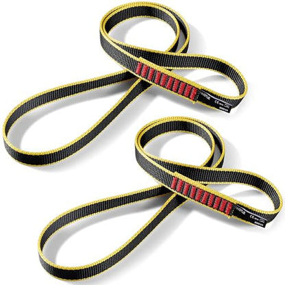 20mm Nylon Climbing Sling Runner 22kN / 4950lbf CE UIAA Certified | Rock Climbing Webbing Straps for Outdoor Climbing, Rappelling, Swing, Mountaineering & Emergency Anchoring - size: 20MM+60CM (2pcs)