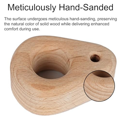 Climbing Hangboard | Portable Finger Trainer for Rock Climbing - Wooden Hangboard for Grip Strength, Lightweight, Durable, Compact | 1 Pair