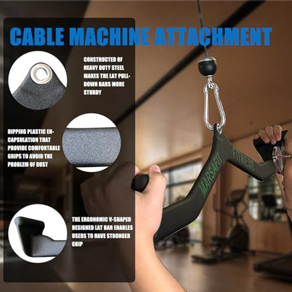 Ergonomic LAT Pull Down Bars, Back and Triceps Strength Training Equipment, LAT Pulldown Attachments, Cable Attachments for Home Gym - color: BT0345