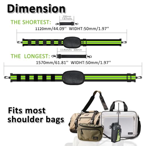 HYS Molle Nylon Elastic Pouch Case, Adjustable Reflective Shoulder Strap | Shoulder Strap W/Padded Non-Slip for Shoulder Speaker Mic Holder, Anti-Sway Strap, Hands-Free Two Way Radio Case - color: Green
