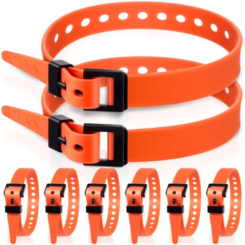 Blulu 8 Pack Reusable Industrial Straps 16" Length Reliable Tension Straps for Securing Bike Motor Gear -60 Lb. Working Load, Elastic Cable Ties for Welders Skis, Garden Hoses (Orange) - color: Orange, size: 16"