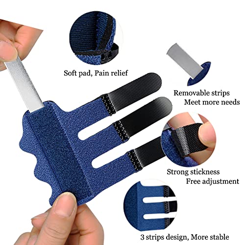 Upgraded Finger Splints (4Pcs), Trigger Finger Splint Finger Brace with 3 Fixing Strap for Mallet Finger, Broken Finger Protector, Knuckle Immobilization, Straightening Support, Arthritis Pain Relief - color: Multi