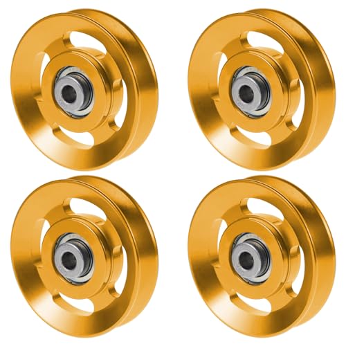 Aluminium Alloy Gym Pulley 90 mm，2‑Pack / 4‑Pack / 6‑Pack - color: Yellow