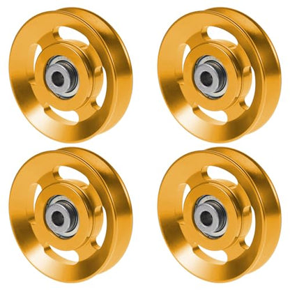 Aluminium Alloy Gym Pulley 90 mm，2‑Pack / 4‑Pack / 6‑Pack - color: Yellow
