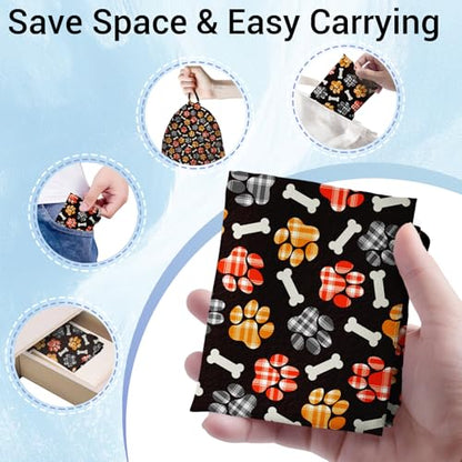 Grip Bag for Gymnast Colorful Paw Plaid Adjustable Gym String Storage Pouch Patriotic Small Bag - color: Dog Paws Black