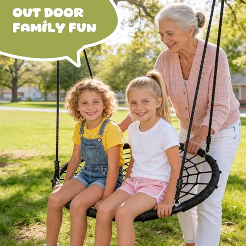 ZENY Spider Web Tree Swing for Kids and Adults, Steel Frame, 660 lb Capacity, Outdoor Swing Set (40 inch) - size: 40 inch