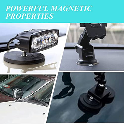 4Pack Anti-Scratch Mounting Magnets, 30LBS Rubber Coated Neodymium Magnets with M4 Threaded Studs, Non-Slip Strong Monting Magnet for Led Lighting Bar, Neodymium Magnet Base for Signal Lighting - size: 1.6x0.23in M4-4pack