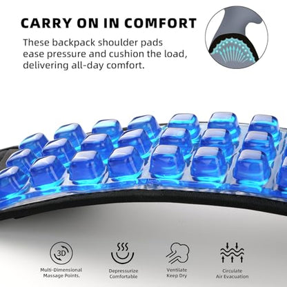3D Gel Backpack Strap Pads, Universal Shoulder Strap Pad with Pressure Relief Comfort, Anti-Slip Detachable Detachable Breathable Cushion for Backpacks & Bags，2Pcs
