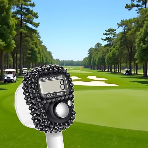 Electronic Tally Counter with Display, Resettable Portable Electronic Finger Counter for Golf, Track and Field, Lap Counting - color: Black