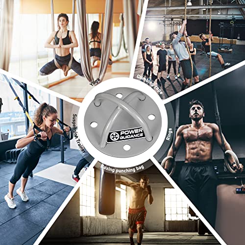 POWER GUIDANCE Wall and Ceiling Mount Bracket for Suspension Straps, Gymnastic Rings, Yoga Swings & Hammock Resistance Band Battle Rope - color: Sliver ( Set of 1)