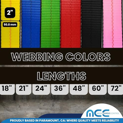 2 Pack 36" Black Axle Tie Downs for Trailers Heavy Duty - color: Black, size: 36"
