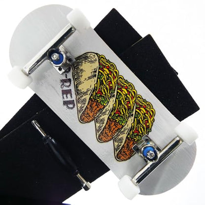 P-REP V2 Pro Performance Complete Wooden Fingerboard kit with Urethane Wheels and Bushings 34mm - Tres Tacos - color: Tres Tacos