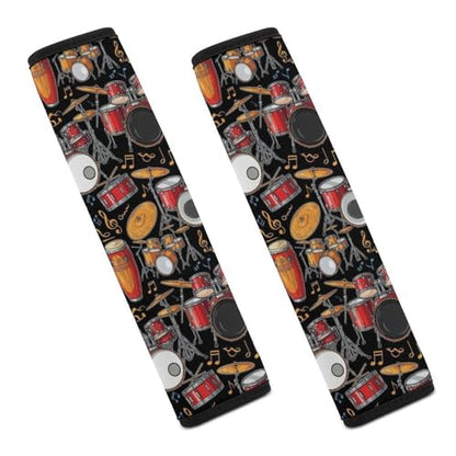 2 Pack Black Drum Kit Seat Belt Cover Universal Fit Shoulder Protector for Adults and Children, Most Cars, Comfortable Driving - color: Pattern 663