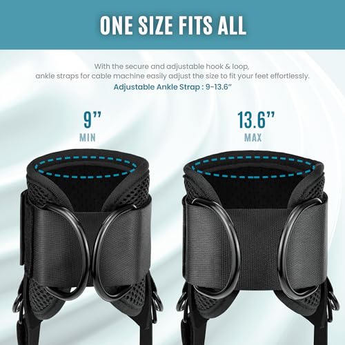 Ankle Straps for Cable Machine Woman, Balency Kickback Ankle Strap | Balency Padded Cable Ankle Attachment for Gym, Ankle Cuff, Kickback Ankle Strap for Glute Workout, Leg Extensions