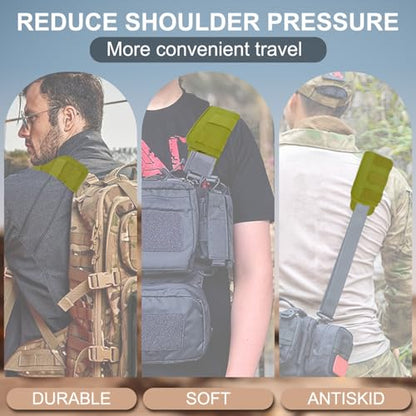 ZINZ 2-Pack Universal Wide Shoulder Pad with Ultra Thick Cushion for Bag Luggage Backpack Bag Crossbody - color: Army Green