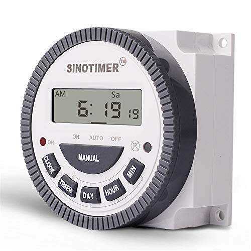 TM619 Timer Switch Digital LCD Power Timer Switch Weekly Programmable Thinner Model 16A 1NO+1NC (TM619-3 24V)