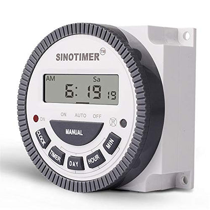 TM619 Timer Switch Digital LCD Power Timer Switch Weekly Programmable Thinner Model 16A 1NO+1NC (TM619-3 24V)