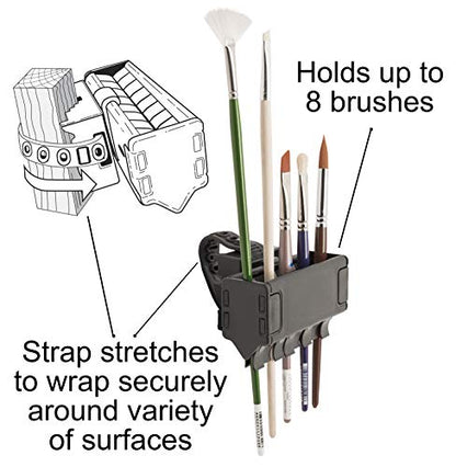 Brush Grip Paintbrush Holder and Drying Rack, Black, 2 Pack - size: 2 Pack