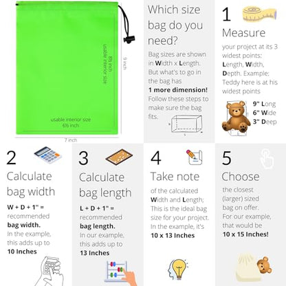 PALTERWEAR Drawstring Bag with Toggle - Nylon Cinch and Ditty Pouch Six-Pack (Green, 7 x 9 Inch, Set of 6) - color: Green, size: 7 x 9 Inch