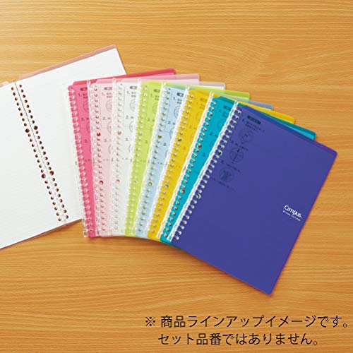 Kokuyo Campus Smart Ring Binder, B5 Yellow Green Refillable Binder Notebook 26 Holes with 10 Extra Loose-Leaf Paper, Up to 25 Filler Papers for Work & Study (RU-SP700YG) | Campus Refillable Notebook 26 Holes with 10 Extra Loose-Leaf Paper in 6mm Dot Ruled