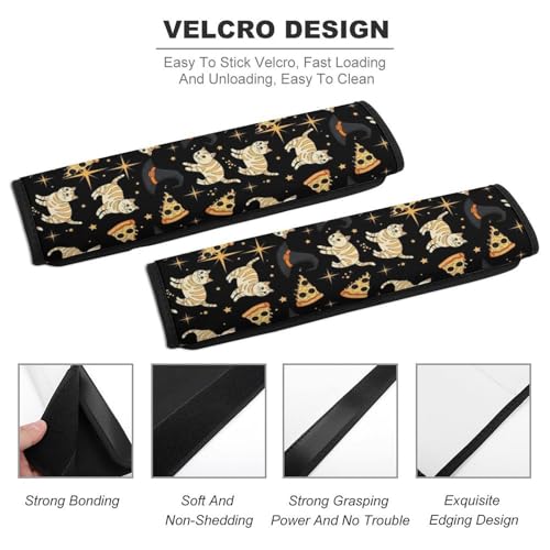 Universal Soft and Comfortable Seat Belt Shoulder Pad for Adult Use, Most Cars, 1 Pair Hand Drawn Cats Pizza Starry Sky Harness Pads Strap Anti-Slip Pad - color: Pattern 925
