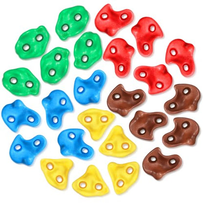 TOPNEW 25PCS Rock Climbing Holds for Kids, Large Climbing Holds for Play Set, Swingset - Adult Rock Wall Holds with Mounting Hardware for Indoor Outdoor Rock Climbing Wall - style: 25 PCS Rock Climbing Holds